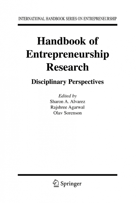 Handbook of Entrepreneurship Research
