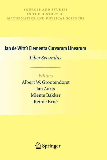 Jan de Witt’s Elementa Curvarum Linearum