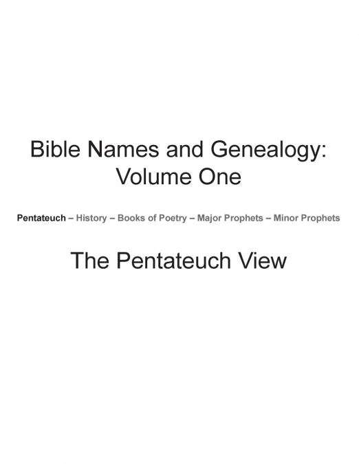 Bible Names and Genealogy