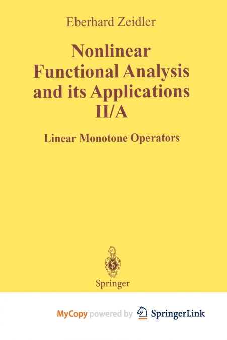 Nonlinear Functional Analysis and Its Applications