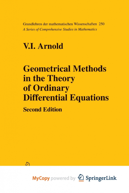 Geometrical Methods in the Theory of Ordinary Differential Equations