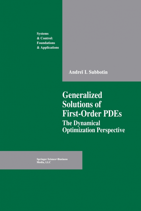 Generalized Solutions of First Order Pdes