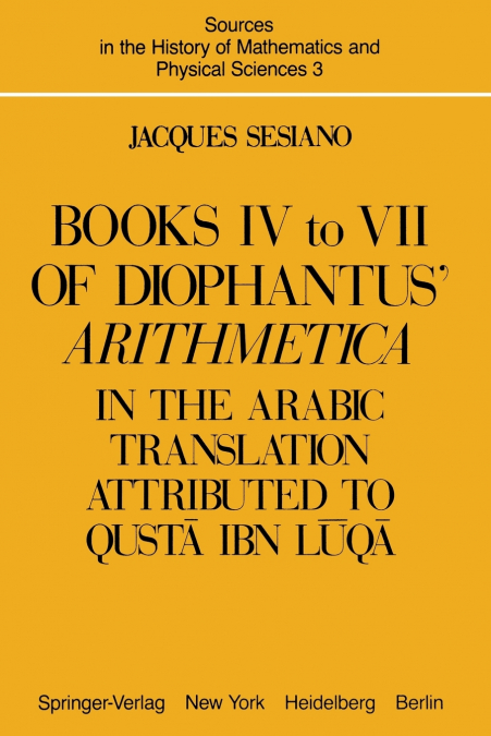 Books IV to VII of Diophantus Arithmetica