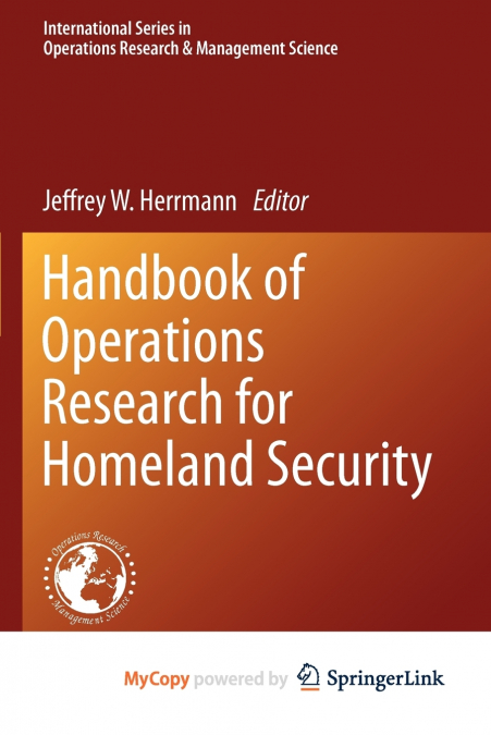 Handbook of Operations Research for Homeland Security