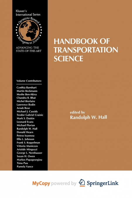 Handbook of Transportation Science