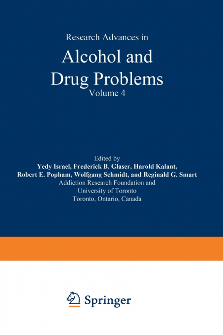 Research Advances in Alcohol and Drug Problems