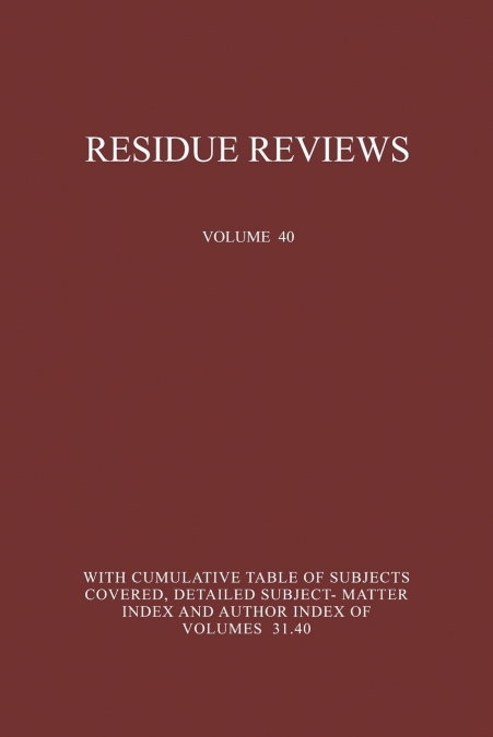 Residue Reviews