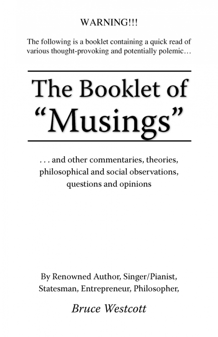 The Booklet of 'Musings'