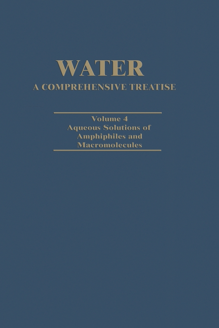 Water A Comprehensive Treatise