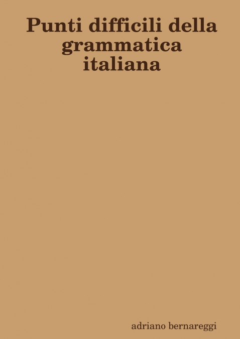 Punti difficili della grammatica italiana