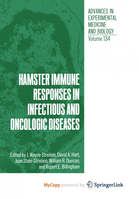 Hamster Immune Responses in Infectious and Oncologic Diseases