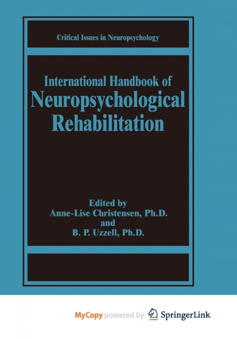 International Handbook of Neuropsychological Rehabilitation