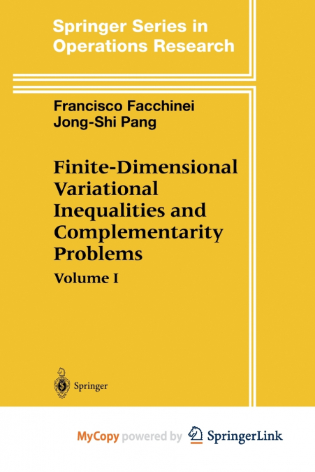 Finite-Dimensional Variational Inequalities and Complementarity Problems
