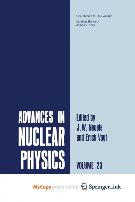 Advances in Nuclear Physics