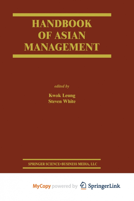 Handbook of Asian Management
