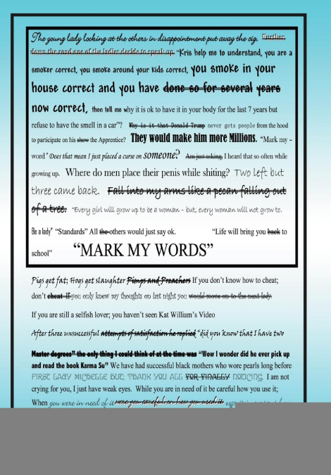 'MARK MY WORDS'