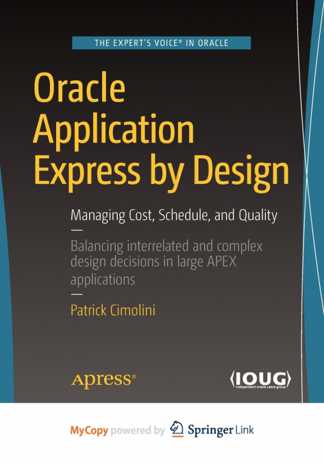 Oracle Application Express by Design