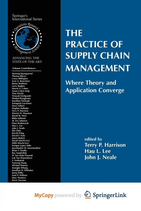 The Practice of Supply Chain Management