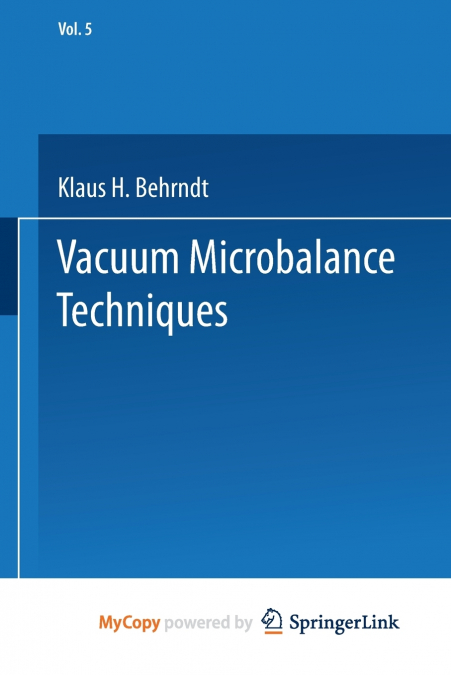 Vacuum Microbalance Techniques