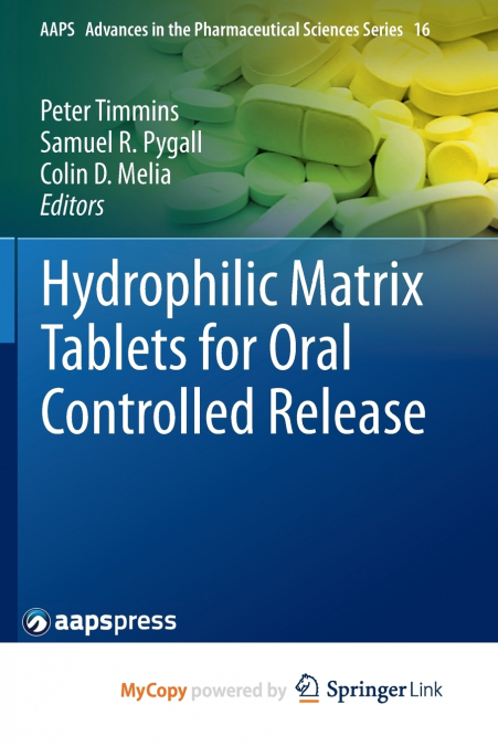 Hydrophilic Matrix Tablets for Oral Controlled Release