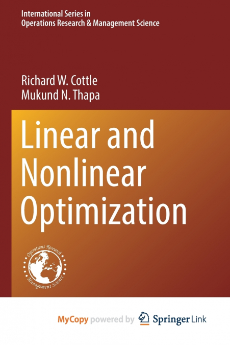 Linear and Nonlinear Optimization