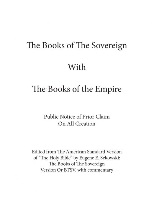 The Books of The Sovereign With The Books of The Empire