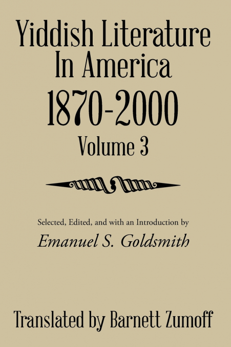 Yiddish Literature In America 1870-2000