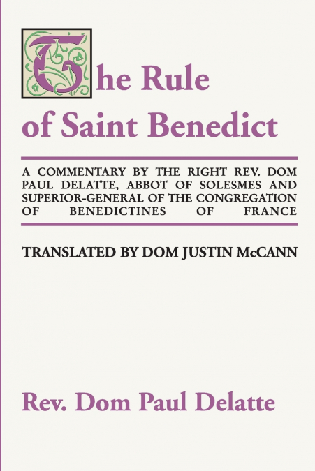 Commentary on the Rule of St. Benedict