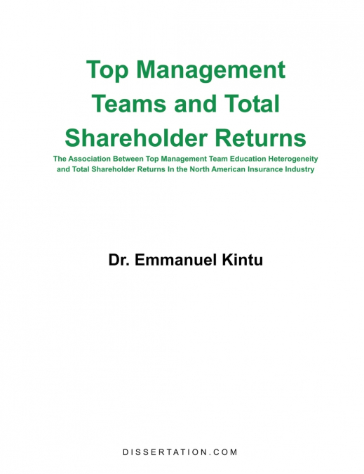 Top Management Teams and Total Shareholder Returns