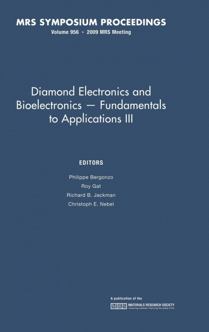 Diamond Electronics and Bioelectronics - Fundamentals to Applications III
