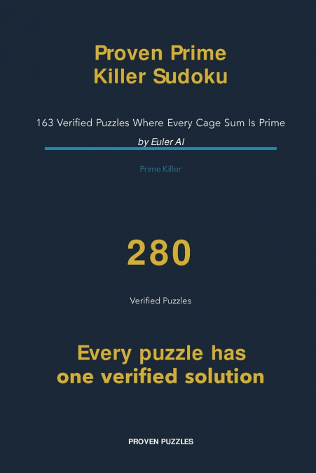 Proven Prime Killer Sudoku