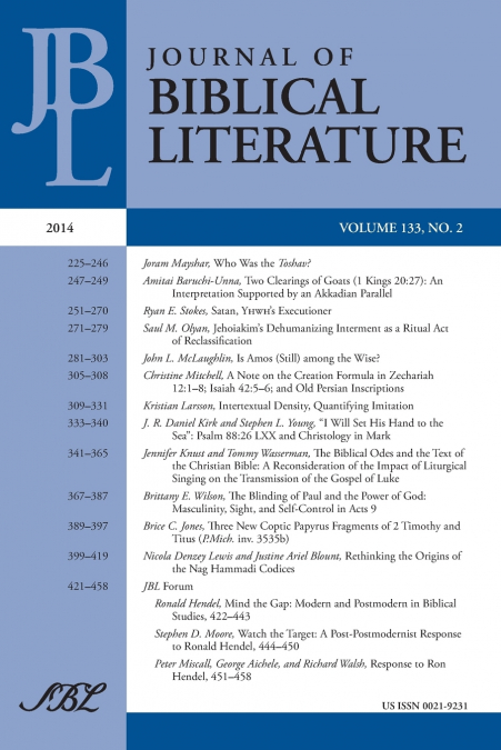 Journal of Biblical Literature 133.2, 2014