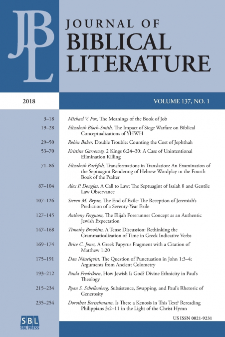 Journal of Biblical Literature 137.1 (2018)