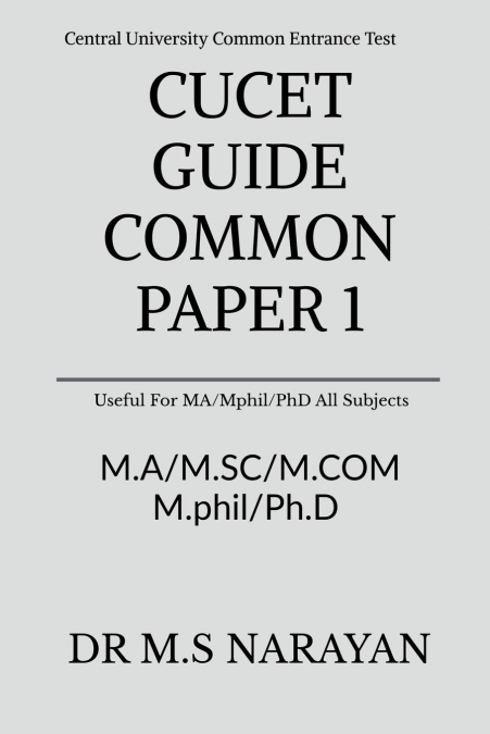 CUCET GUIDE COMMON PAPER 1