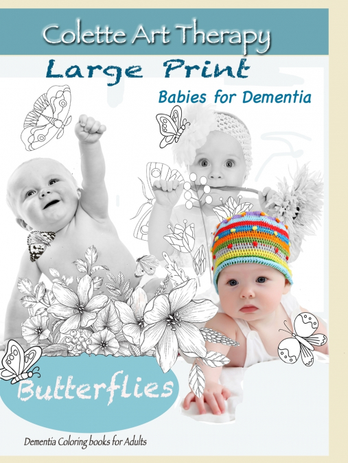 Butterflies. Dementia coloring books for Adults