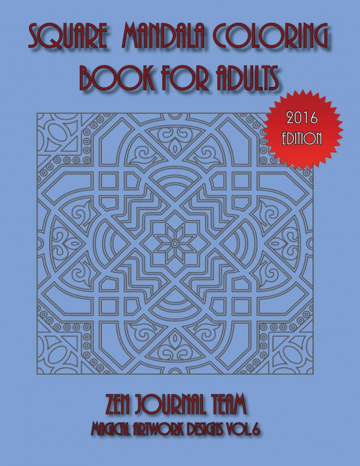 Square Mandala Coloring Book For Adults