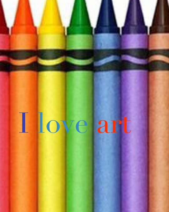 I love art crayon creative  blank coloring book