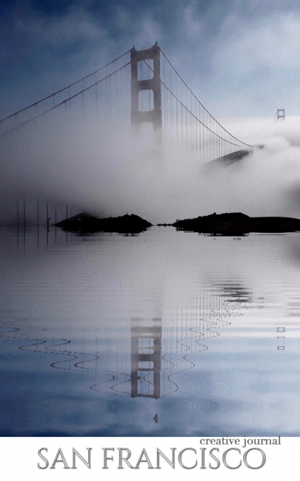 San Francisco stunning golden gate bridge reflections   Blank  white page Creative Journal
