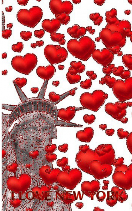 Statue Of liberty  I love New York red hearts glitter blank creative Valentine’s Journal