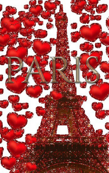Paris Valentine’s glitter  Red  hearts Eiffel Tower creative  blank Journal