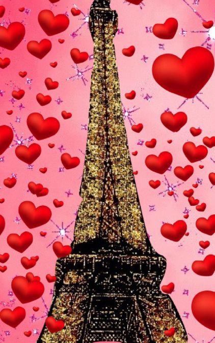 Paris  eiffel tower glitter glitter   red hearts  creative blank journal sir Michael designer edition