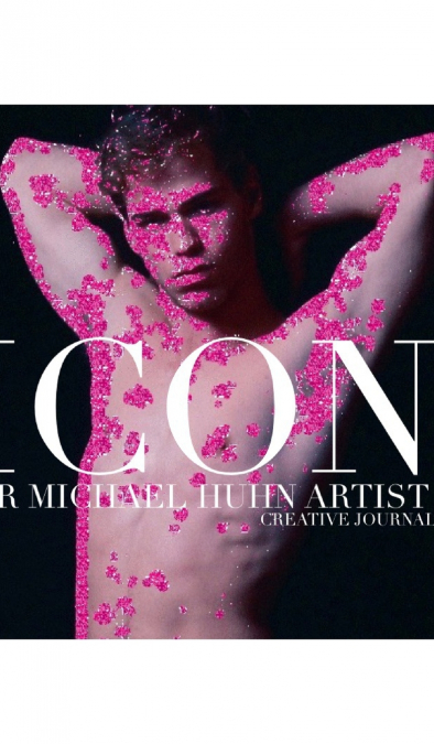 New York City ICON  Sir Michael Huhn self portrait  Artist glitter  creative blank Journal