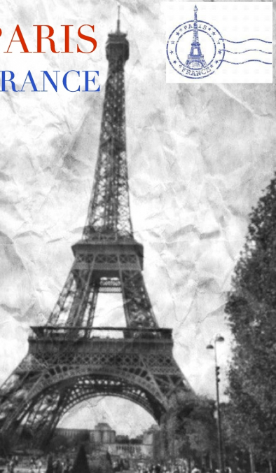 Eiffel Tower Paris black and white  creative blank journal