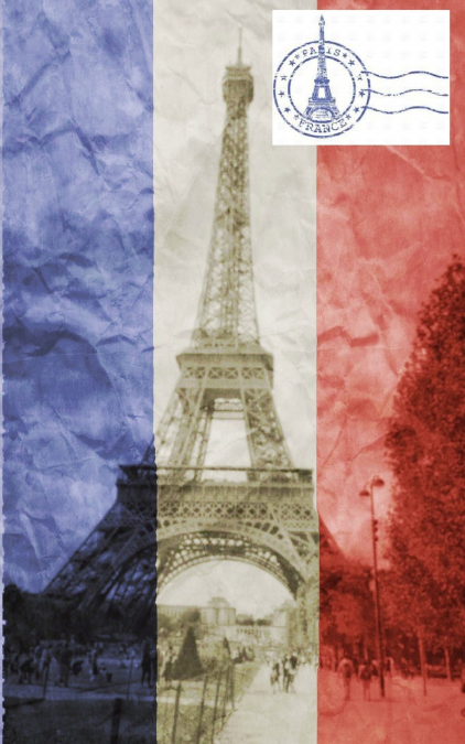 Eiffel Tower French Flag  vintage creative blank Journal
