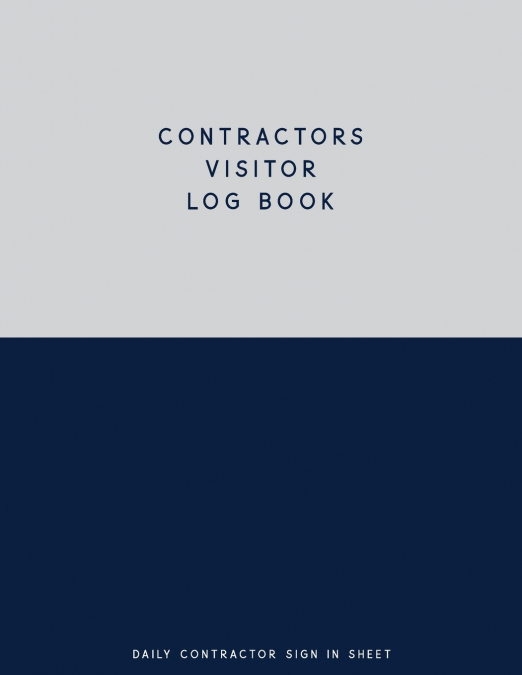 Contractors Visitor Log Book, Daily Contractor Sign In Sheet