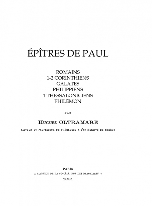 ÉPÎTRES DE PAUL