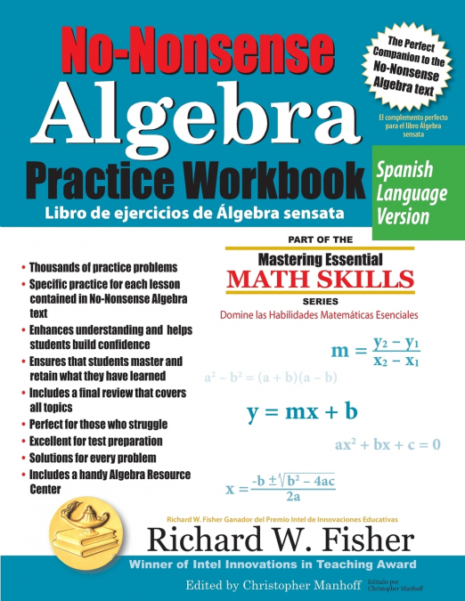 No-Nonsense Algebra Practice Workbook, Spanish Language Version