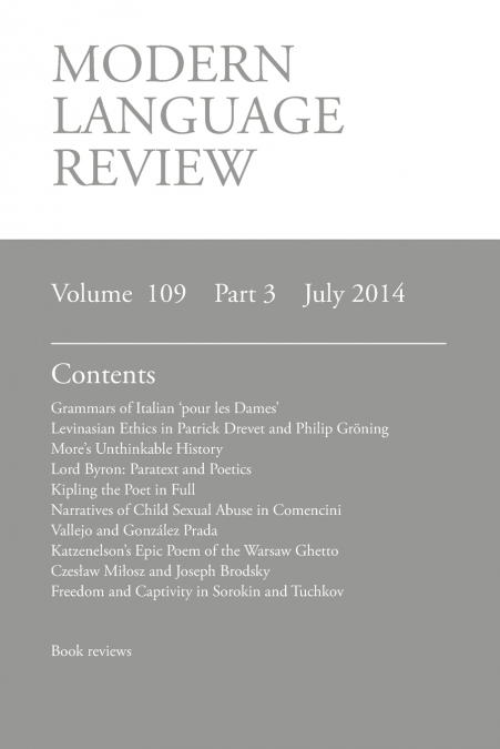 Modern Language Review (109