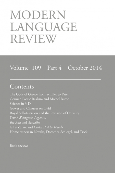 Modern Language Review (109