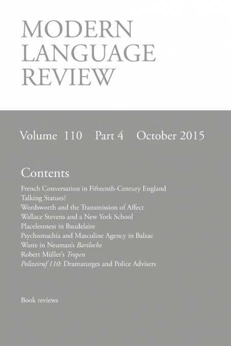 Modern Language Review (110